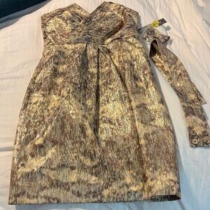 Gianni Bini Gold and Silver Metallic Top